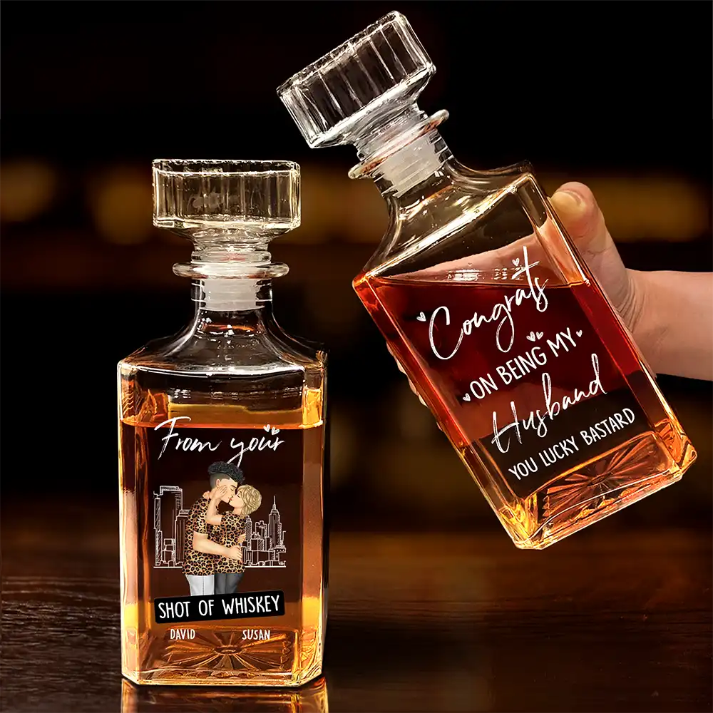 Congrats On Being - Personalized Square Whiskey Bottle - Image 4