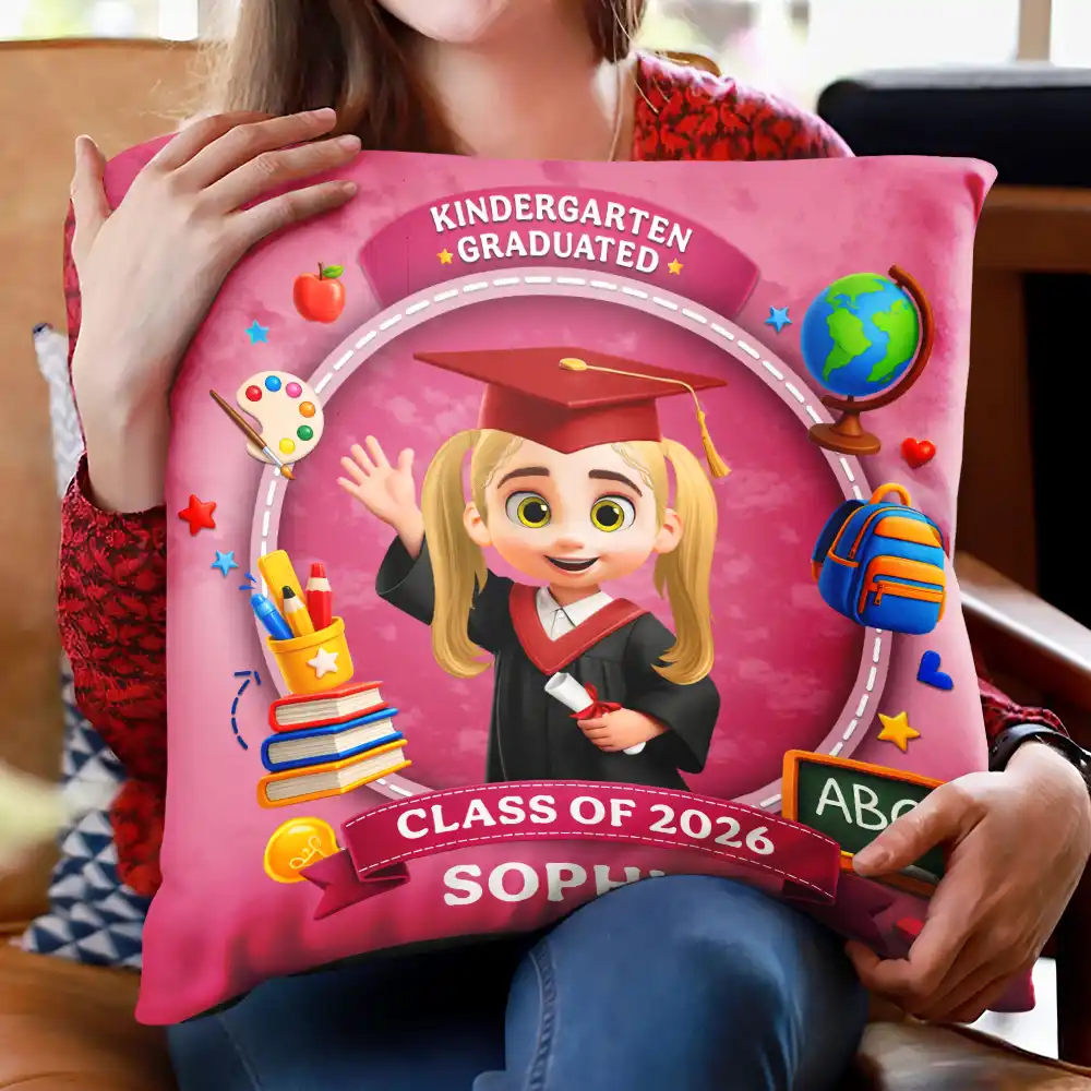 Congrats Pre-K Kindergarten Graduation - Personalized Pillow - Image 2