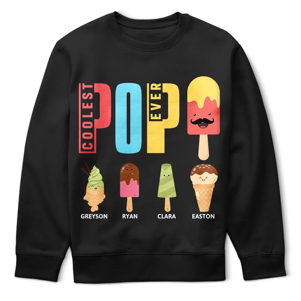 Coolest Pop Ever Fun Grandpa Popsicle - Personalized T Shirt - Image 5