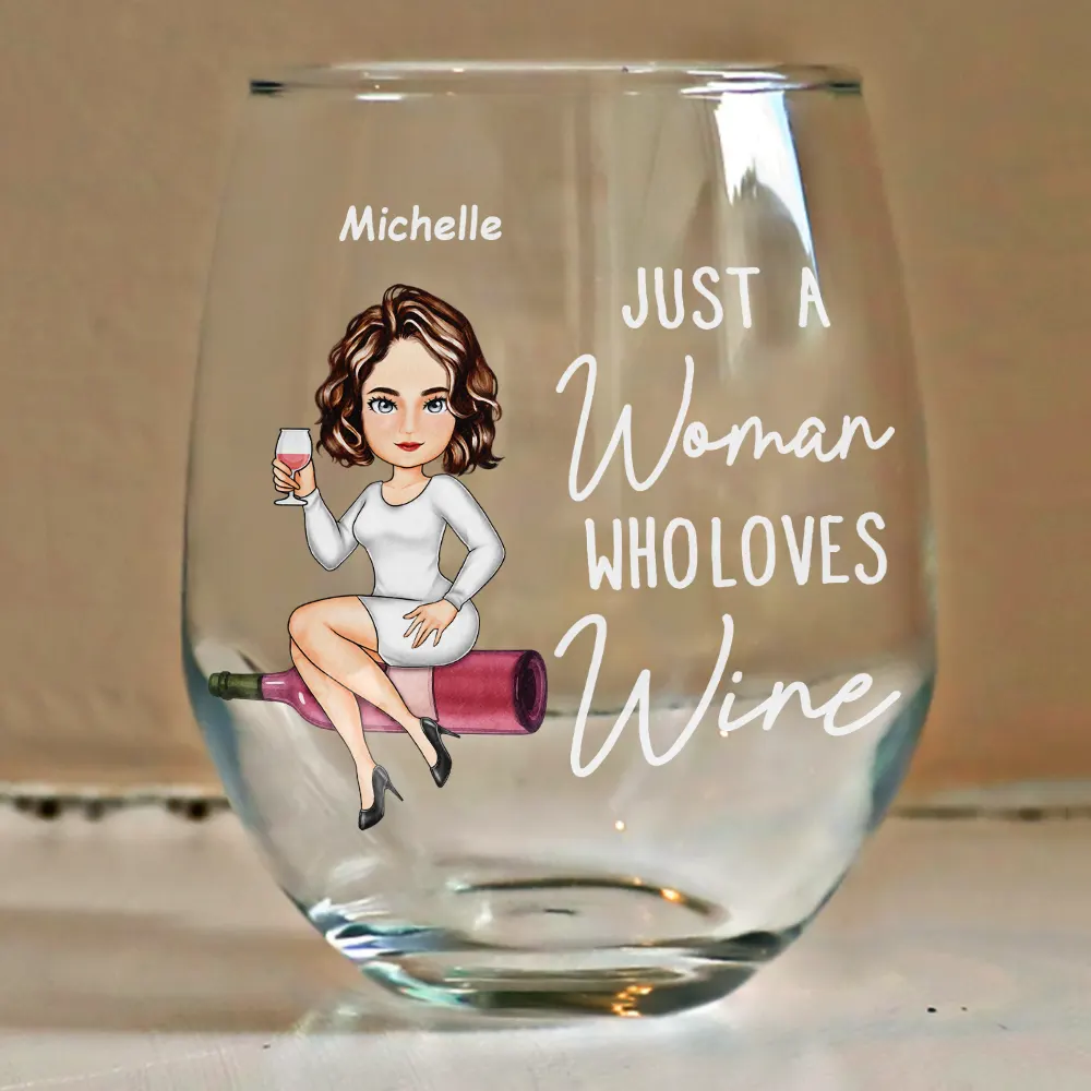 Corks Are For Quitters Cartoon Slay Girl - Personalized Stemless Wine Glass - Image 4