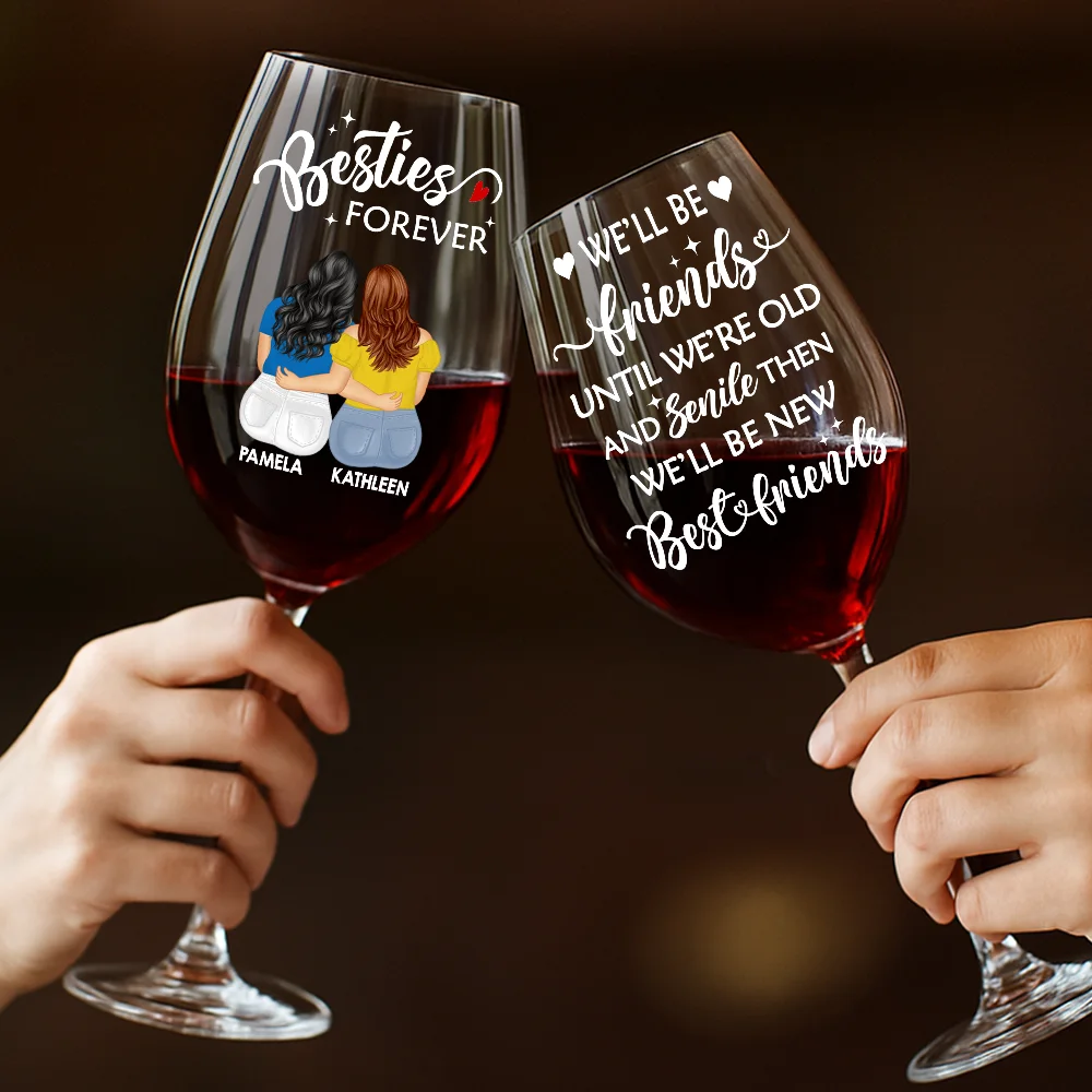 Countless Memories Our Friendship Is Endless Besties - Personalized Wine Glass - Image 4