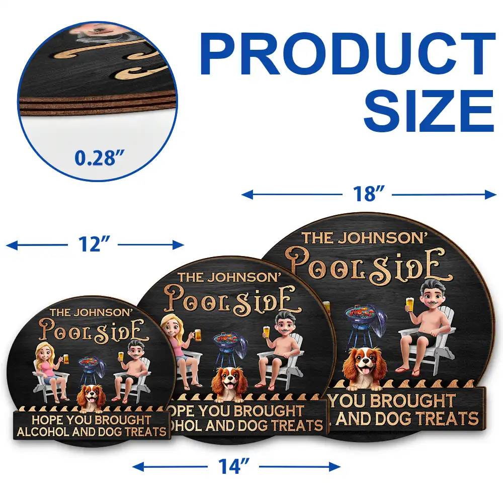 Couple 3D Effect Pool & Patio Bar Hope You Brought Alcohol - Personalized Custom Shaped Wood Sign - Image 5
