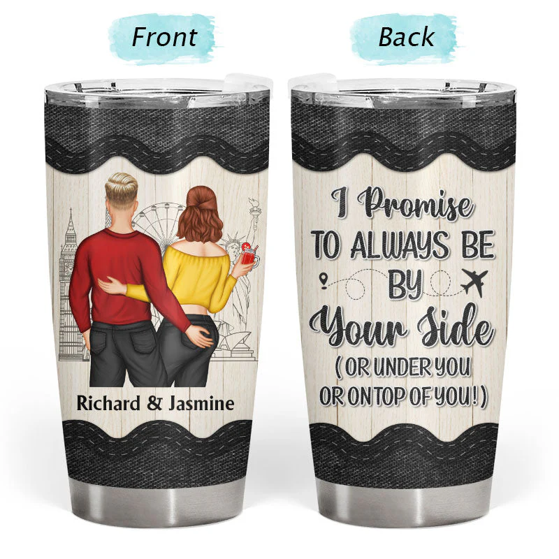 Couple Always Be By Your Side - Personalized Custom Tumbler - Image 3