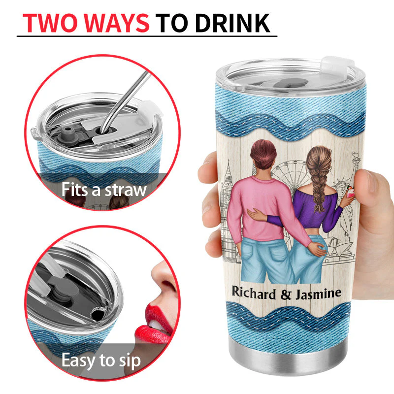 Couple Always Be By Your Side - Personalized Custom Tumbler - Image 4