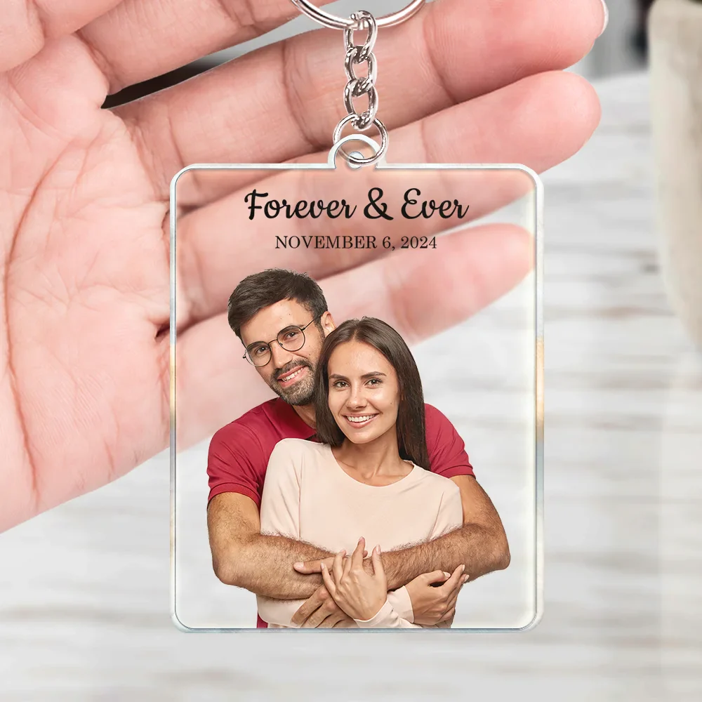 Couple Anniversary Love Message - Personalized Acrylic Keychain - Image 4