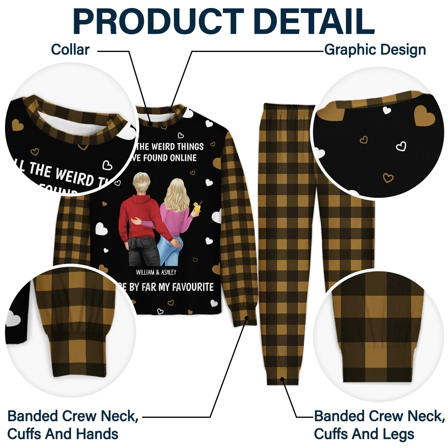 Couple Back Side You Are My Favourite By Far - Gift For Couples - Personalized Unisex Pajamas Set - Image 4