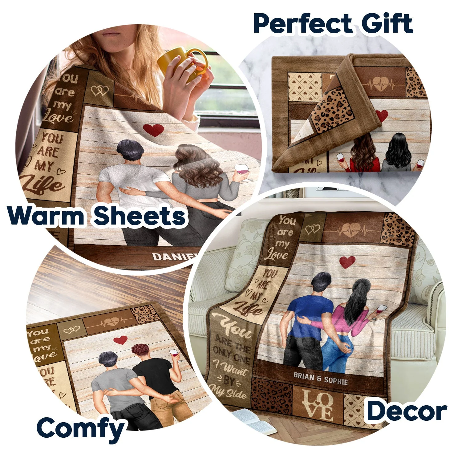 Couple Back Side You Are My Love You Are My Life - Gift For Couples - Personalized Fleece Blanket - Image 5
