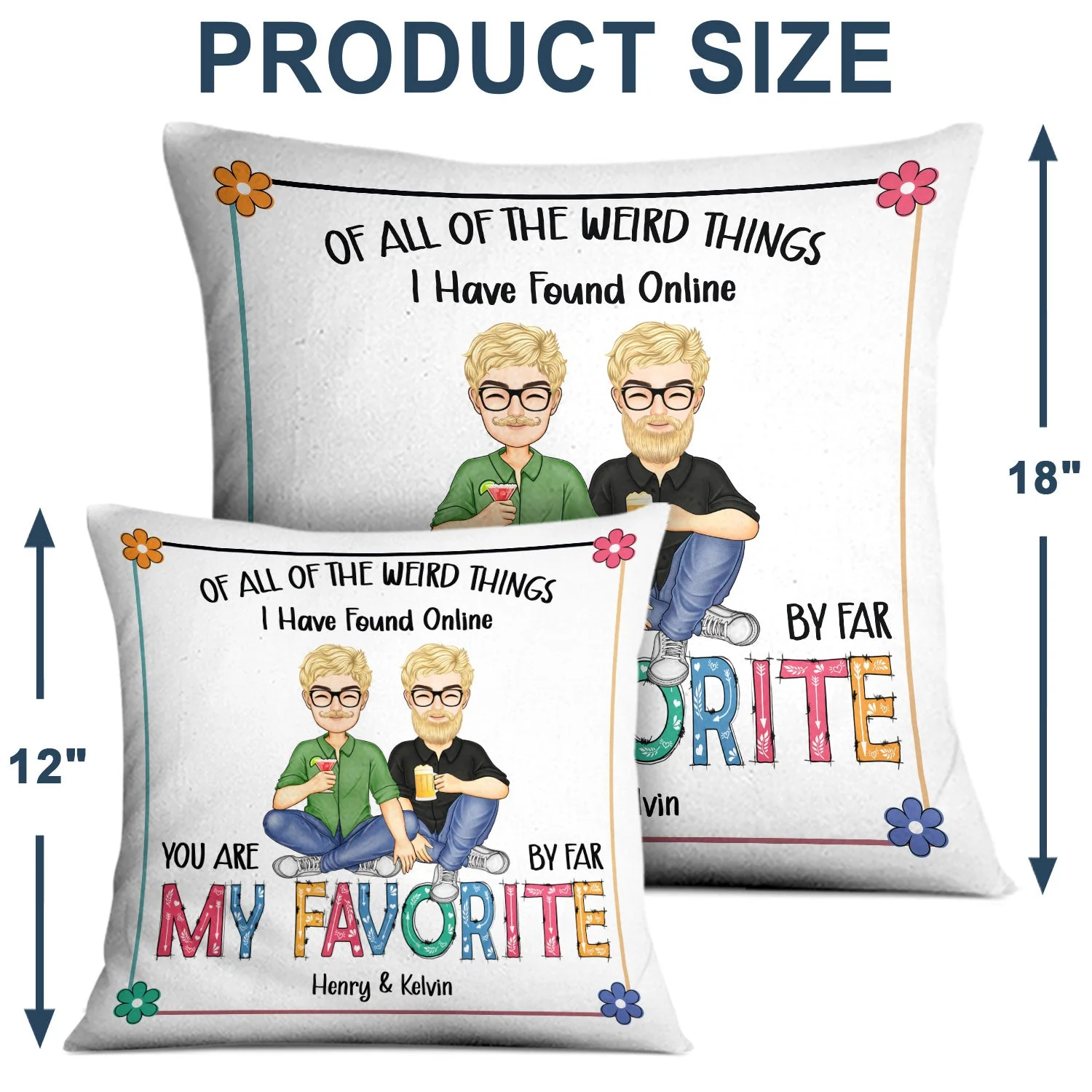 Couple Cartoon You Are My Favourite - Gift For Couples - Personalized Pillow - Image 4