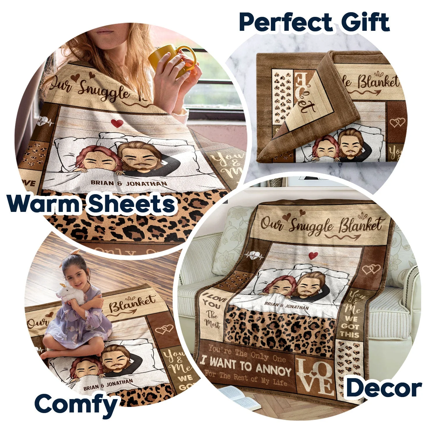Couple Chibi Snuggle Blanket You're The Only One - Gift For Couple - Personalized Custom Fleece Blanket - Image 5