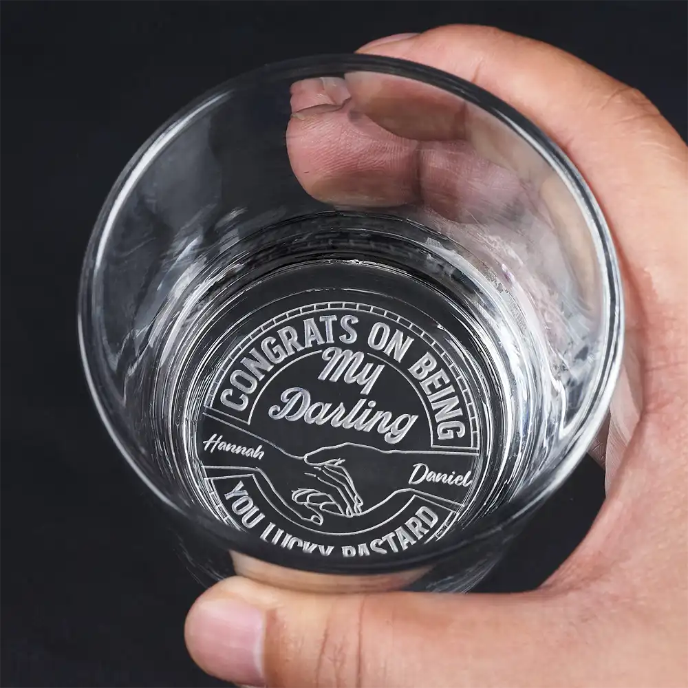 Couple Congrats On Being My Husband You Lucky Man - Personalized Engraved Whiskey Glass - Image 4