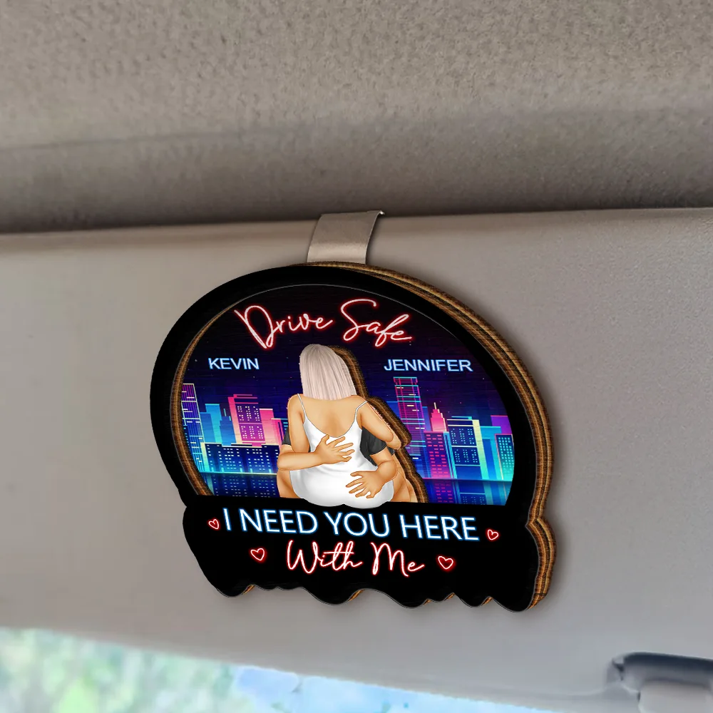 Couple Drive Safe I Love You - Personalized Custom Shaped Car Visor Clip - Image 2