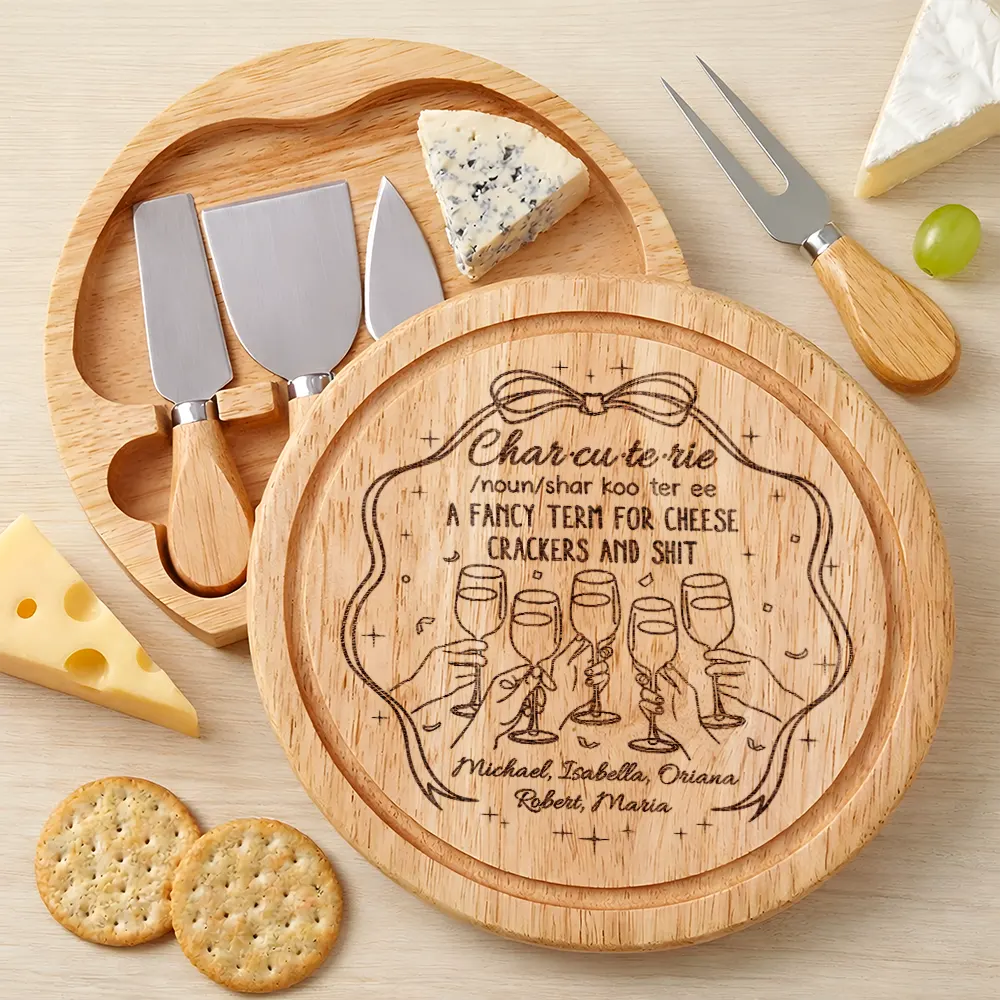 Couple Family Name Charcuterie A Fancy Term - Personalized Cheese Board Set - Image 2