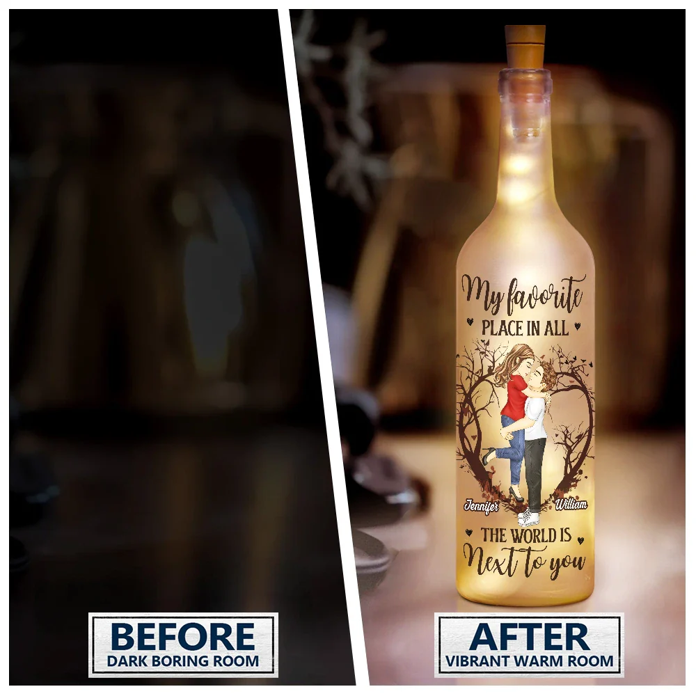 Couple Favorite Place In All The World - Personalized Bottle Light - Image 3