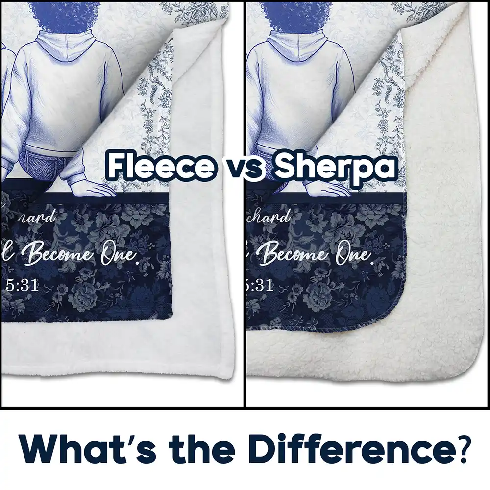 Couple First Anniversary And The Two Shall Become One - Personalized Fleece Blanket, Sherpa Blanket - Image 4