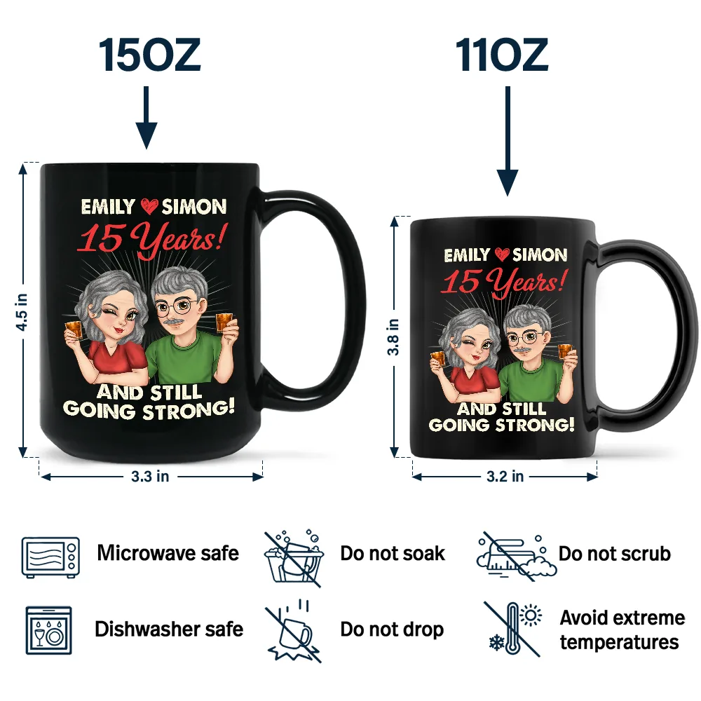 Couple Happily Annoying Each Other - Personalized Black Mug - Image 4
