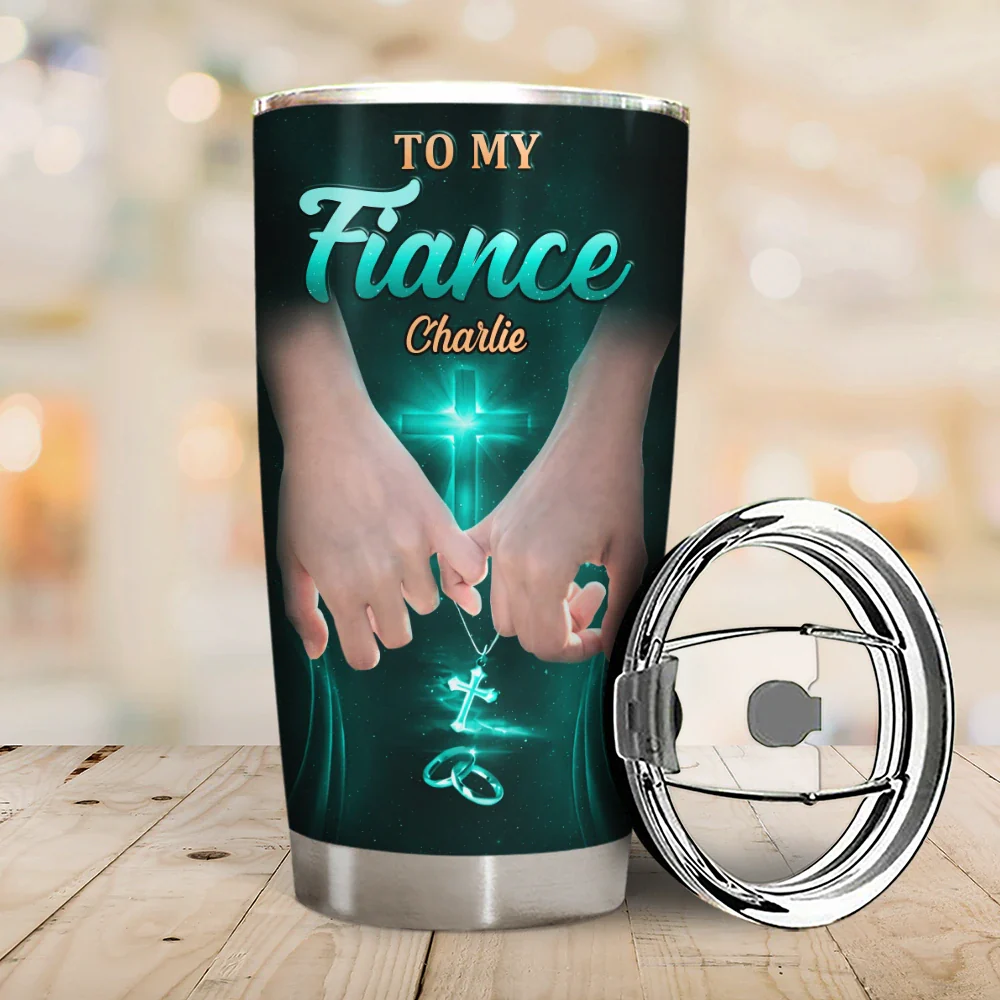 Couple Holding Hands God Blessed The Broken Road - Personalized Tumbler - Image 2