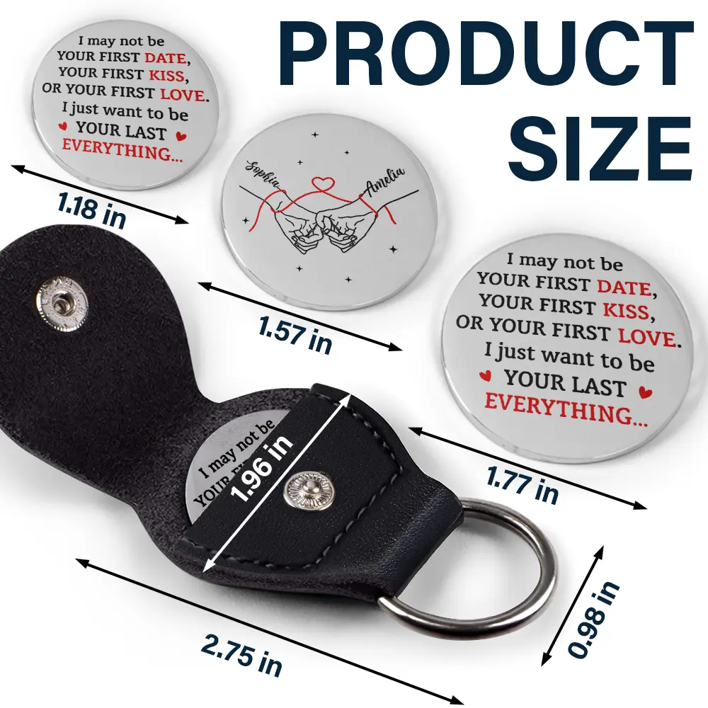 Couple Holding Hands I Want To Be Your Last Everything - Personalized Leather Pocket Hug - Image 5