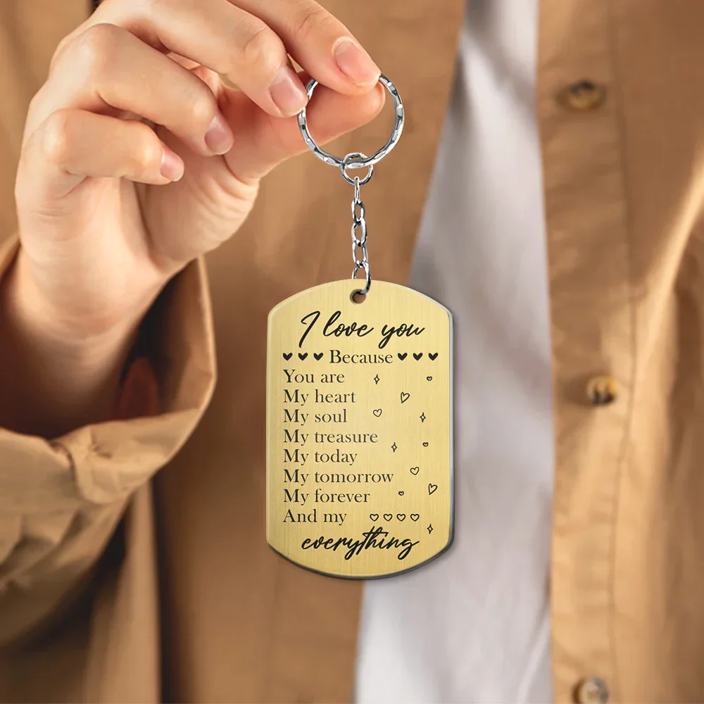 Couple Holding Hands You Are My Heart My Soul My Treasure - Personalized Aluminum Keychain - Image 4