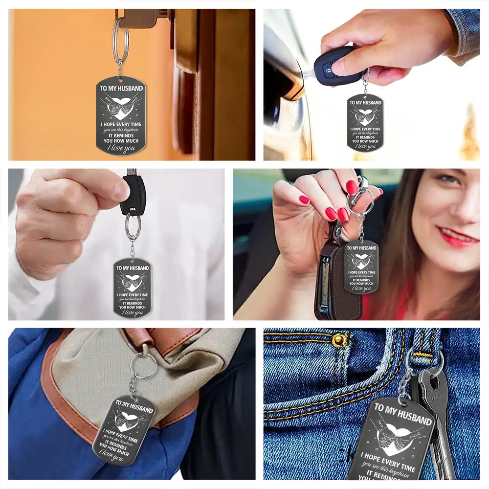 Couple Holding Hands You Are My Heart My Soul My Treasure - Personalized Aluminum Keychain - Image 6