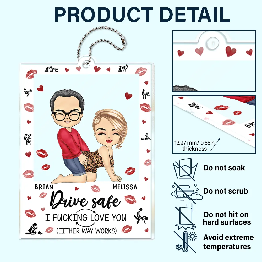 Couple I Love You Either Way Works - Personalized Acrylic Car Hanger - Image 5