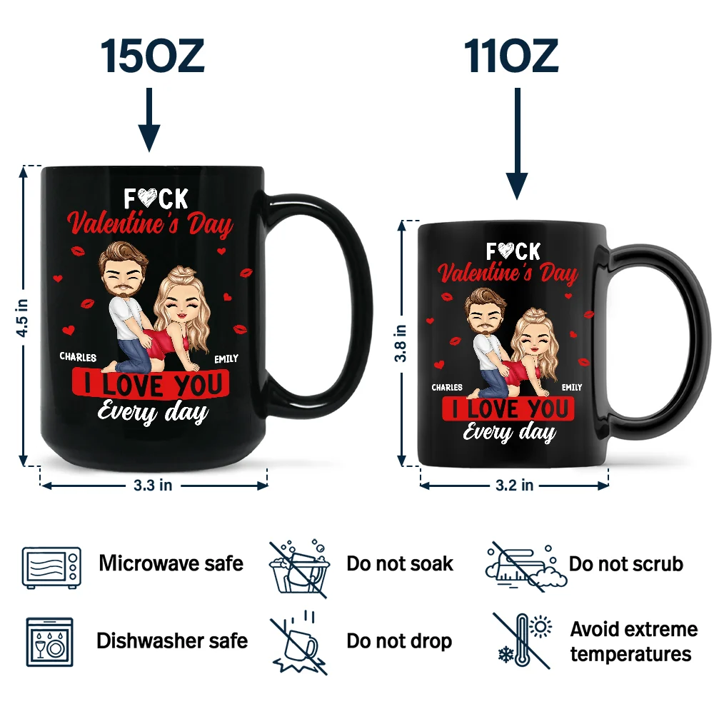 Couple I Love You Every Day - Personalized Black Mug - Image 4