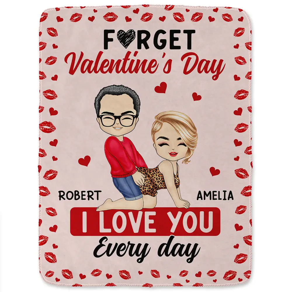 Couple I Love You Every Day - Personalized Fleece Blanket, Sherpa Blanket - Image 2