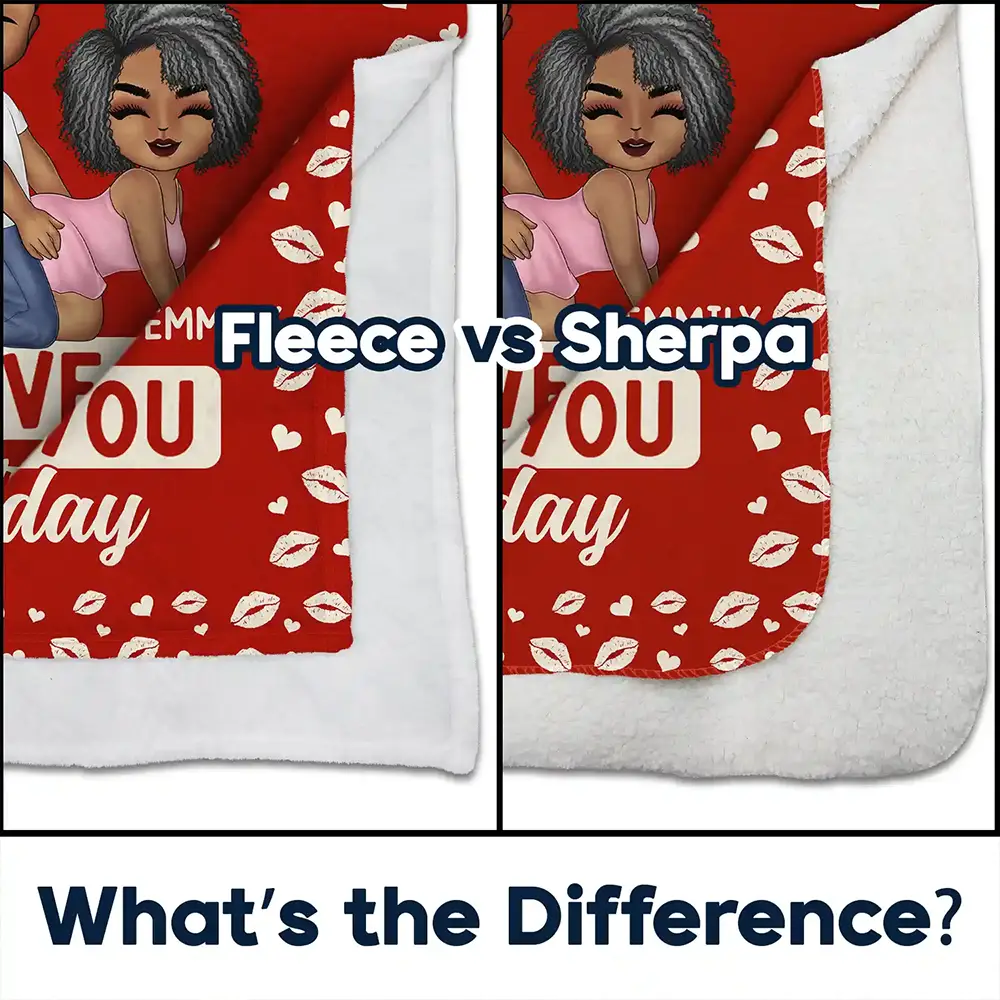 Couple I Love You Every Day - Personalized Fleece Blanket, Sherpa Blanket - Image 4