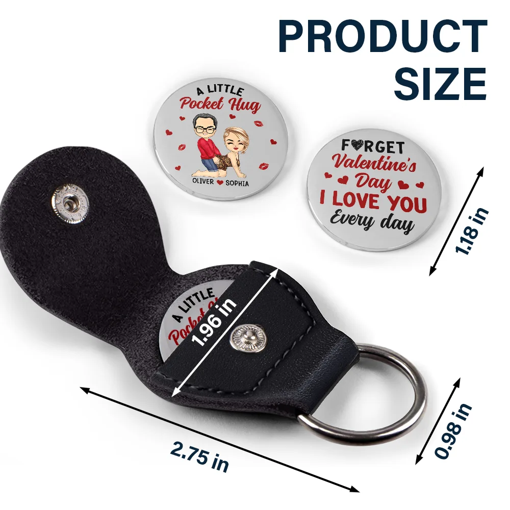 Couple I Love You Every Day - Personalized Leather Pocket Hug - Image 5