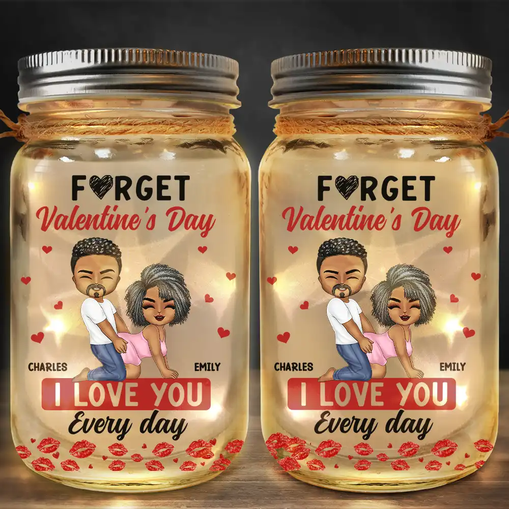 Couple I Love You Every Day - Personalized Mason Jar Light - Image 2