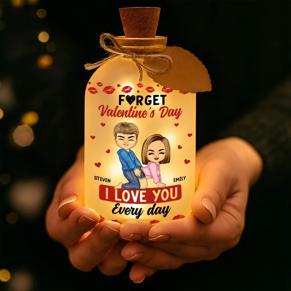Couple I Love You Every Day - Personalized Short Bottle Light - Image 4