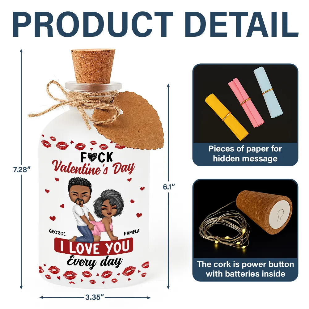 Couple I Love You Every Day - Personalized Short Bottle Light - Image 5