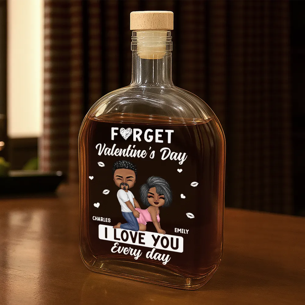 Couple I Love You Every Day - Personalized Whiskey Bottle - Image 2