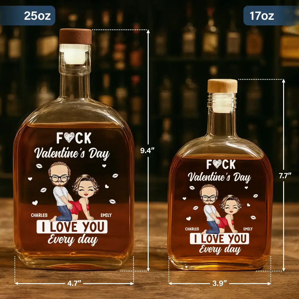 Couple I Love You Every Day - Personalized Whiskey Bottle - Image 5