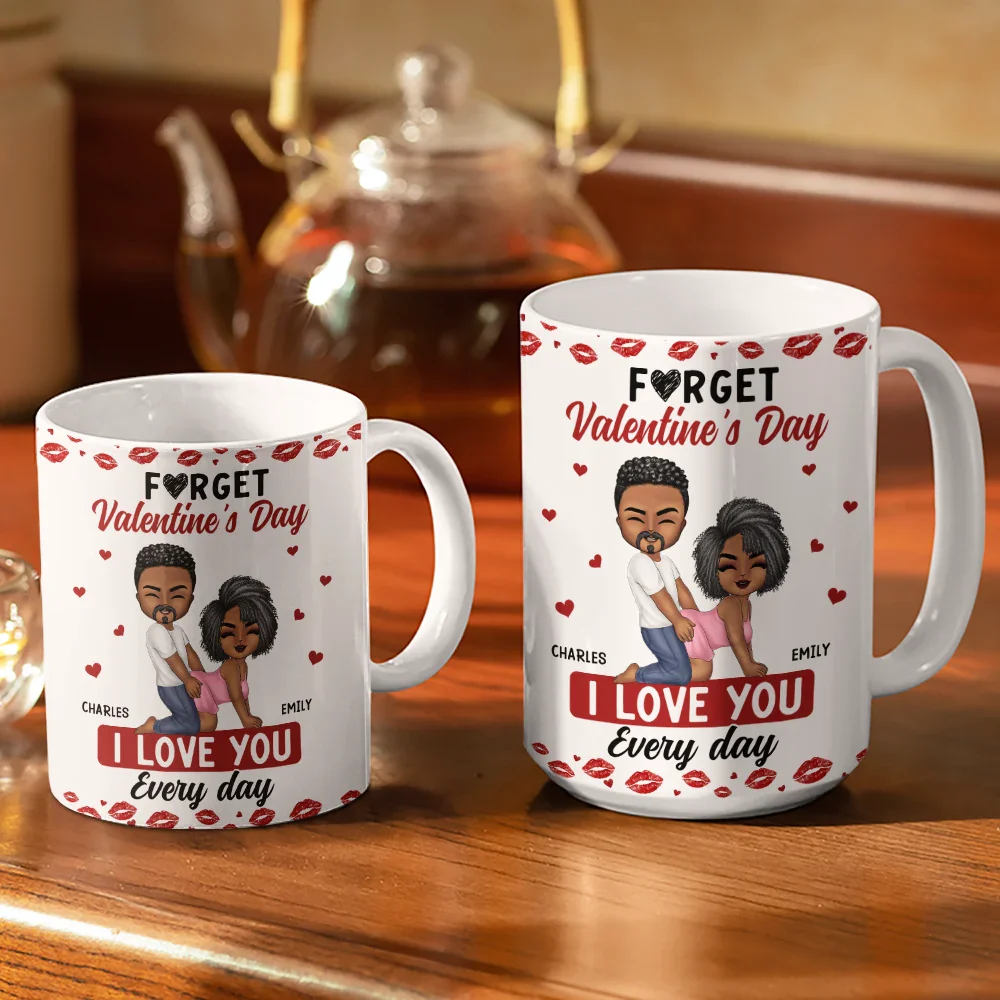 Couple I Love You Every Day - Personalized White Edge-to-Edge Mug - Image 3