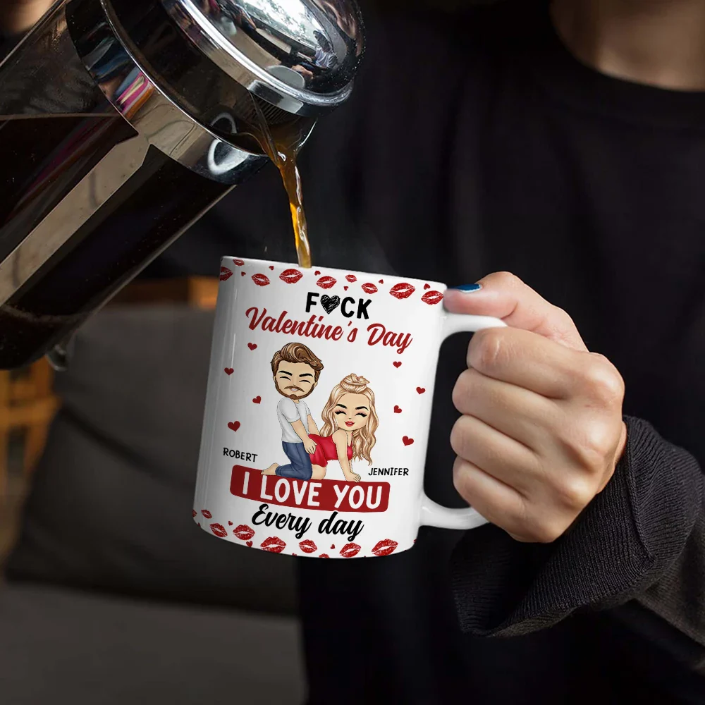 Couple I Love You Every Day - Personalized White Edge-to-Edge Mug - Image 4