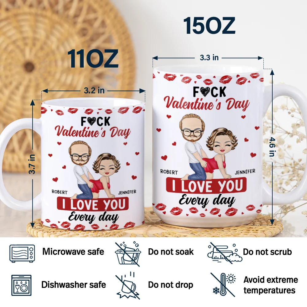 Couple I Love You Every Day - Personalized White Edge-to-Edge Mug - Image 5