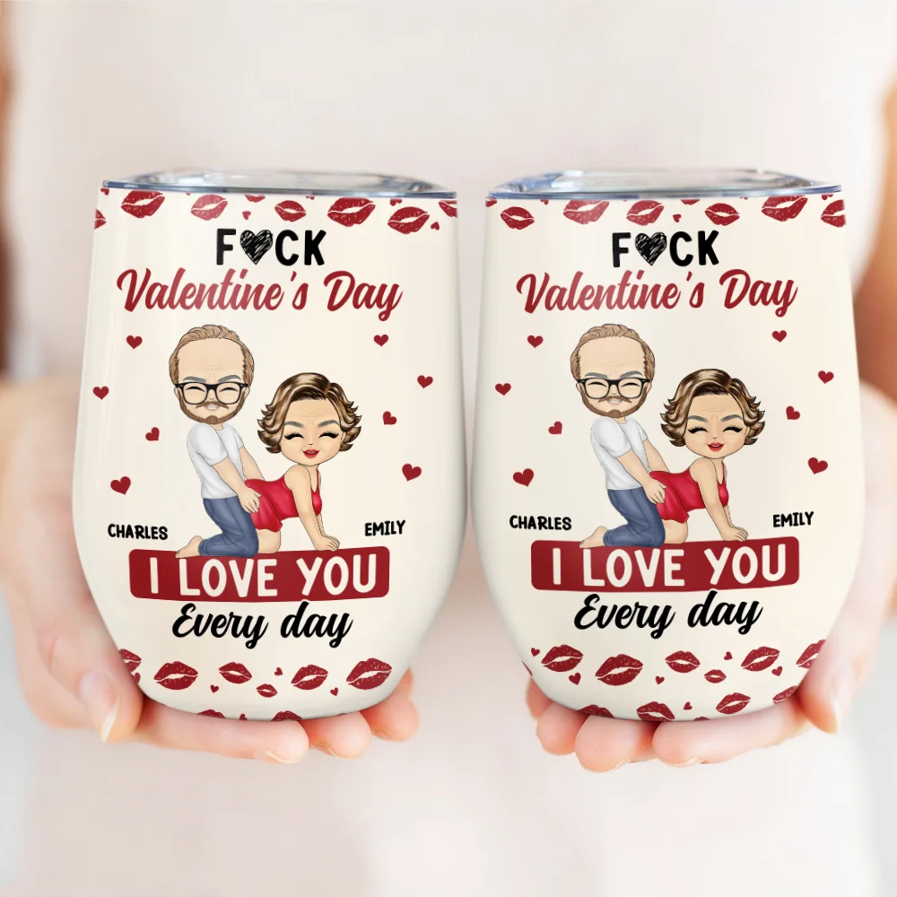 Couple I Love You Every Day - Personalized Wine Tumbler - Image 3