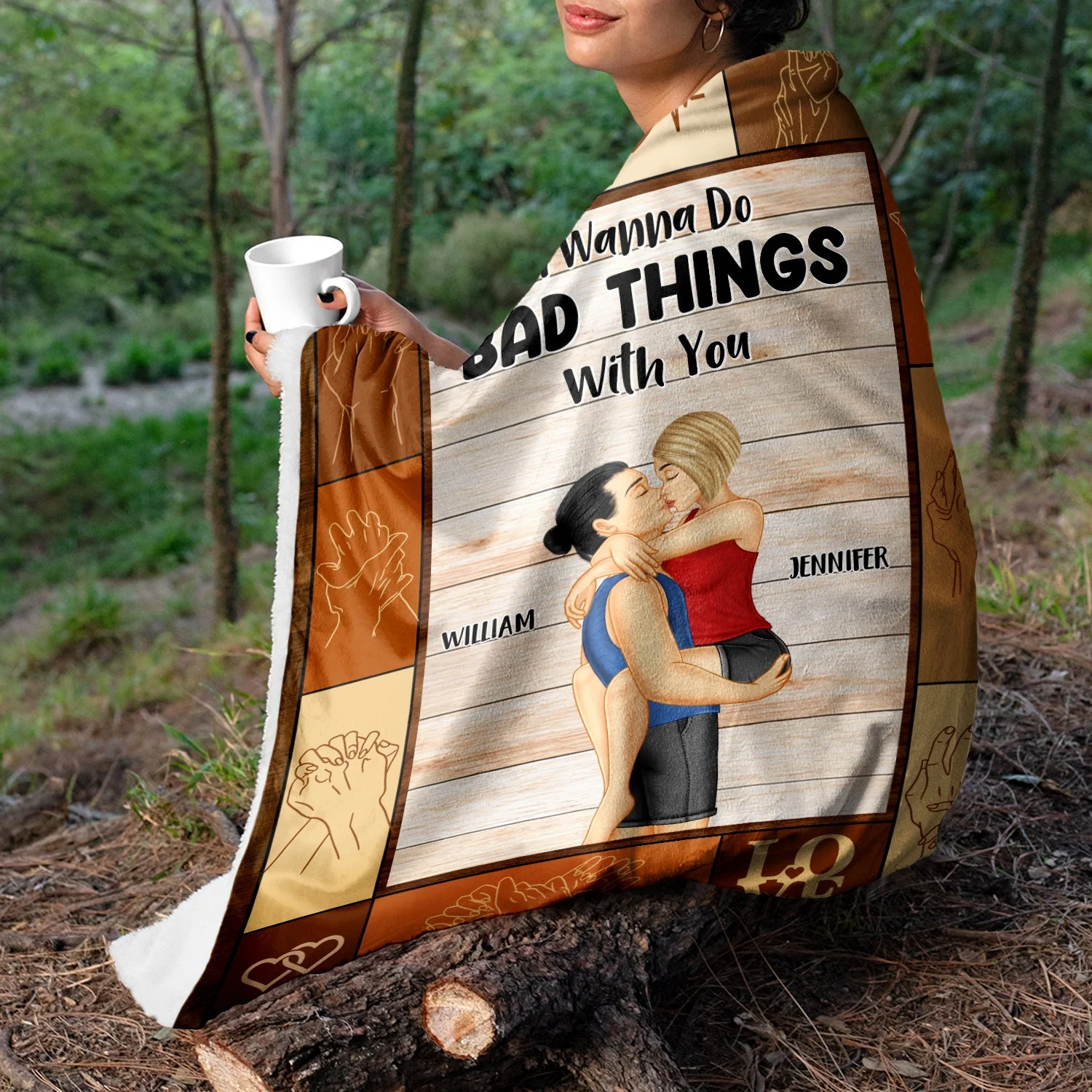 Couple I Wanna Do Bad Things With You - Gift For Couples - Personalized Fleece Blanket - Image 3