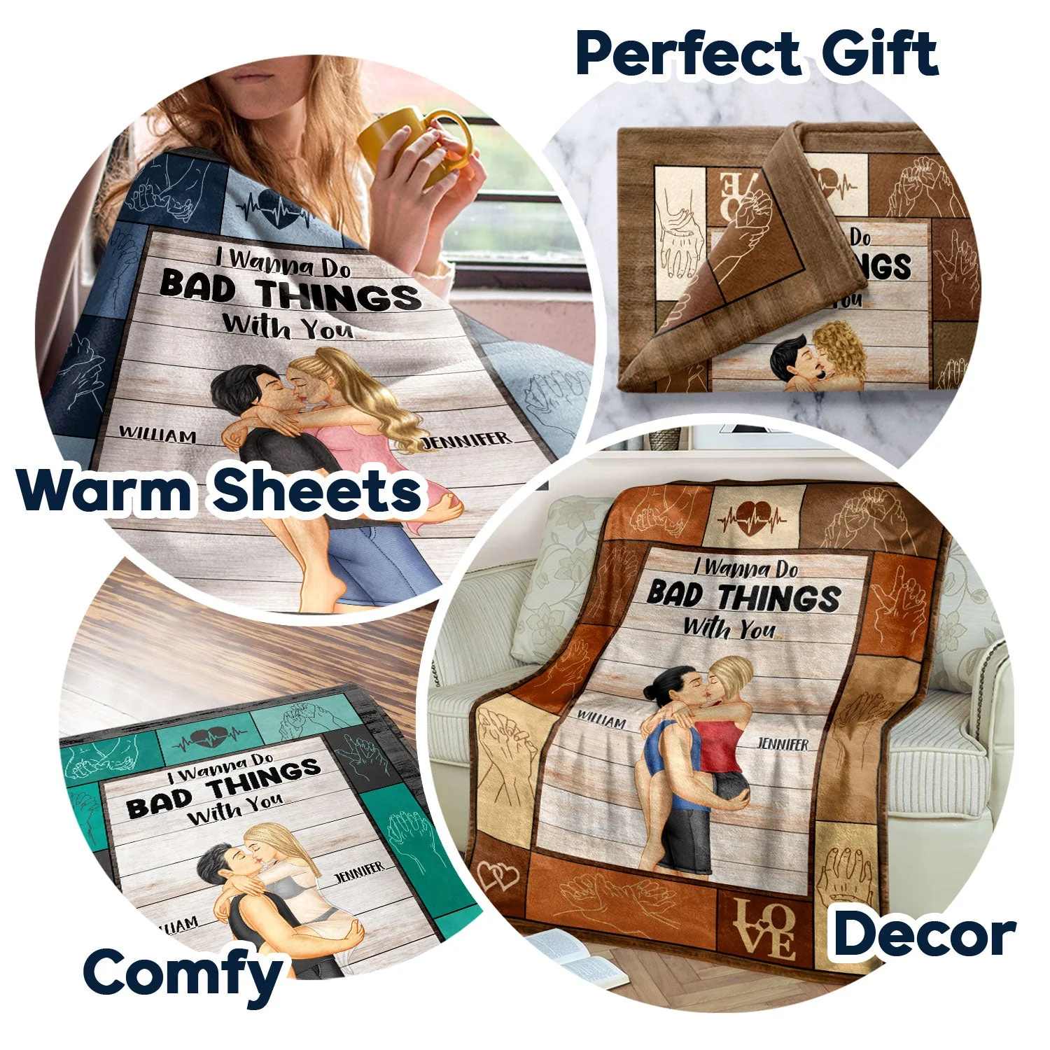 Couple I Wanna Do Bad Things With You - Gift For Couples - Personalized Fleece Blanket - Image 5