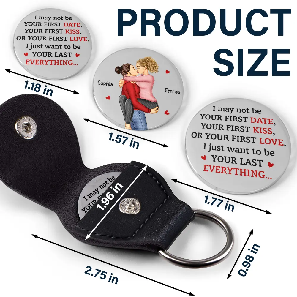 Couple I Want To Be Your Last Everything - Personalized Leather Pocket Hug - Image 5