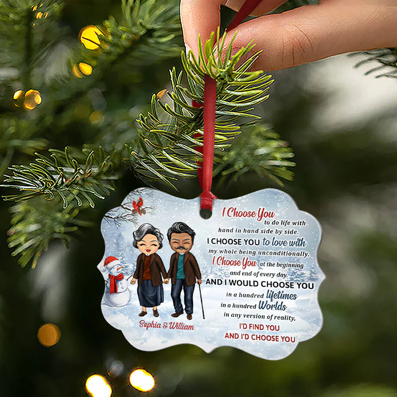 Couple I Wish I Could Turn Back The Clock - Christmas Gift For Couple - Personalized Custom Aluminum Ornament - Image 2