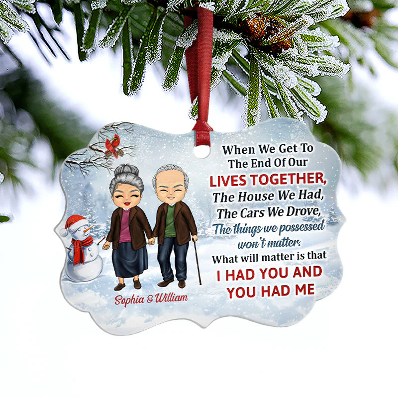 Couple I Wish I Could Turn Back The Clock - Christmas Gift For Couple - Personalized Custom Aluminum Ornament - Image 3