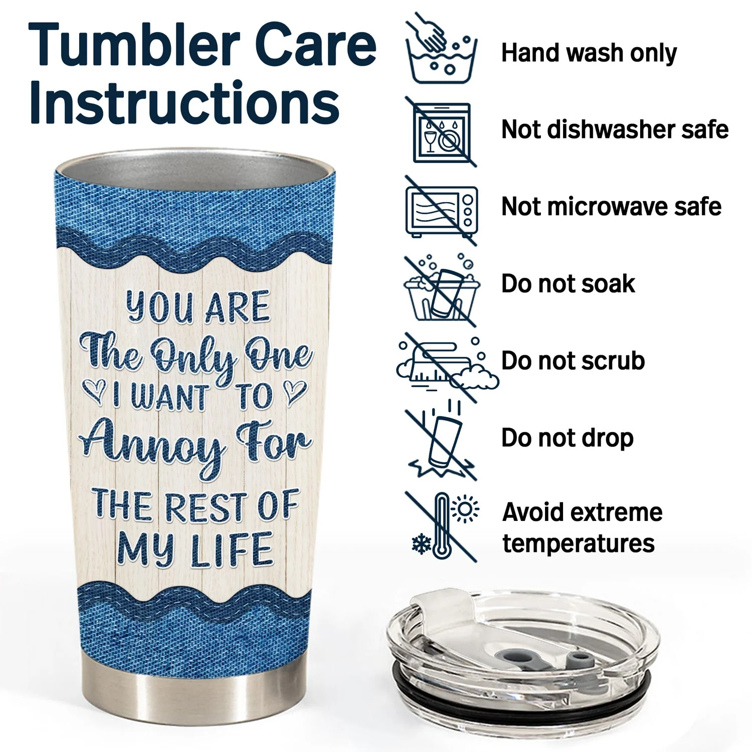 Couple Jeans Annoy For The Rest Of My Life - Personalized Custom Tumbler - Image 5