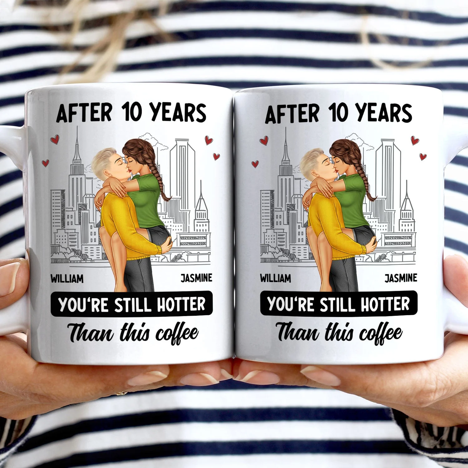 Couple Kissing After Years Hotter Than This Coffee - Gift For Couples - Personalized Mug - Image 3