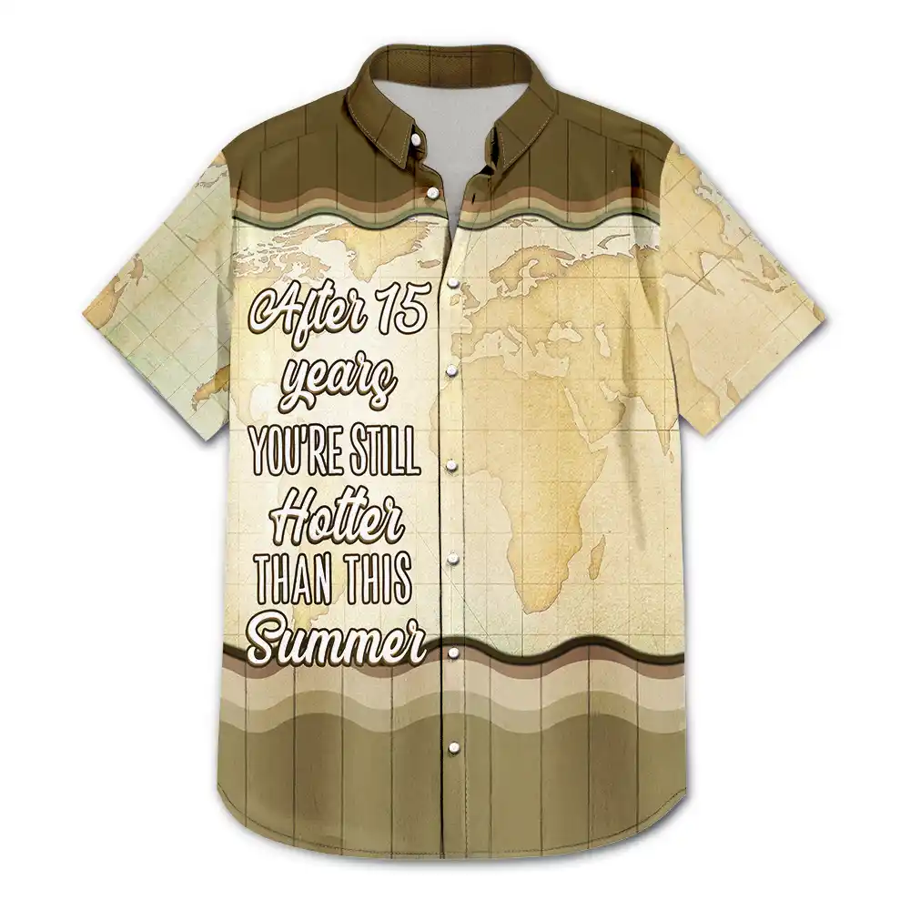 Couple Kissing After Years Hotter Than This Summer - Personalized Hawaiian Shirt - Image 3