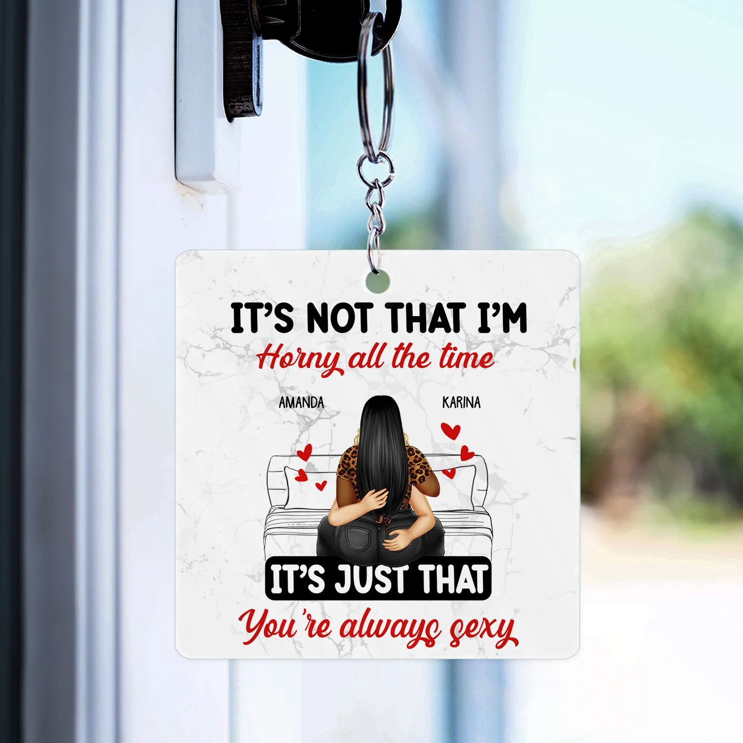 Couple Kissing It's Just You Always Sexy - Gift For Couples - Personalized Acrylic Keychain - Image 3