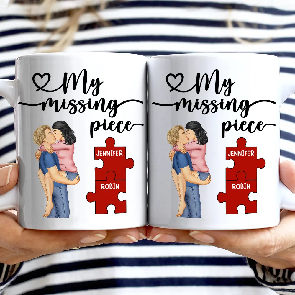 Couple Kissing My Missing Piece - Personalized Mug - Image 2