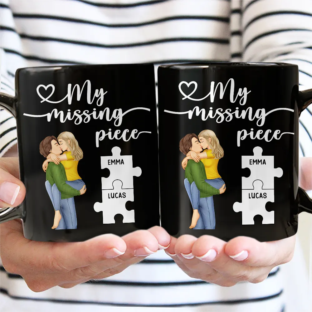 Couple Kissing My Missing Piece - Personalized Mug - Image 3