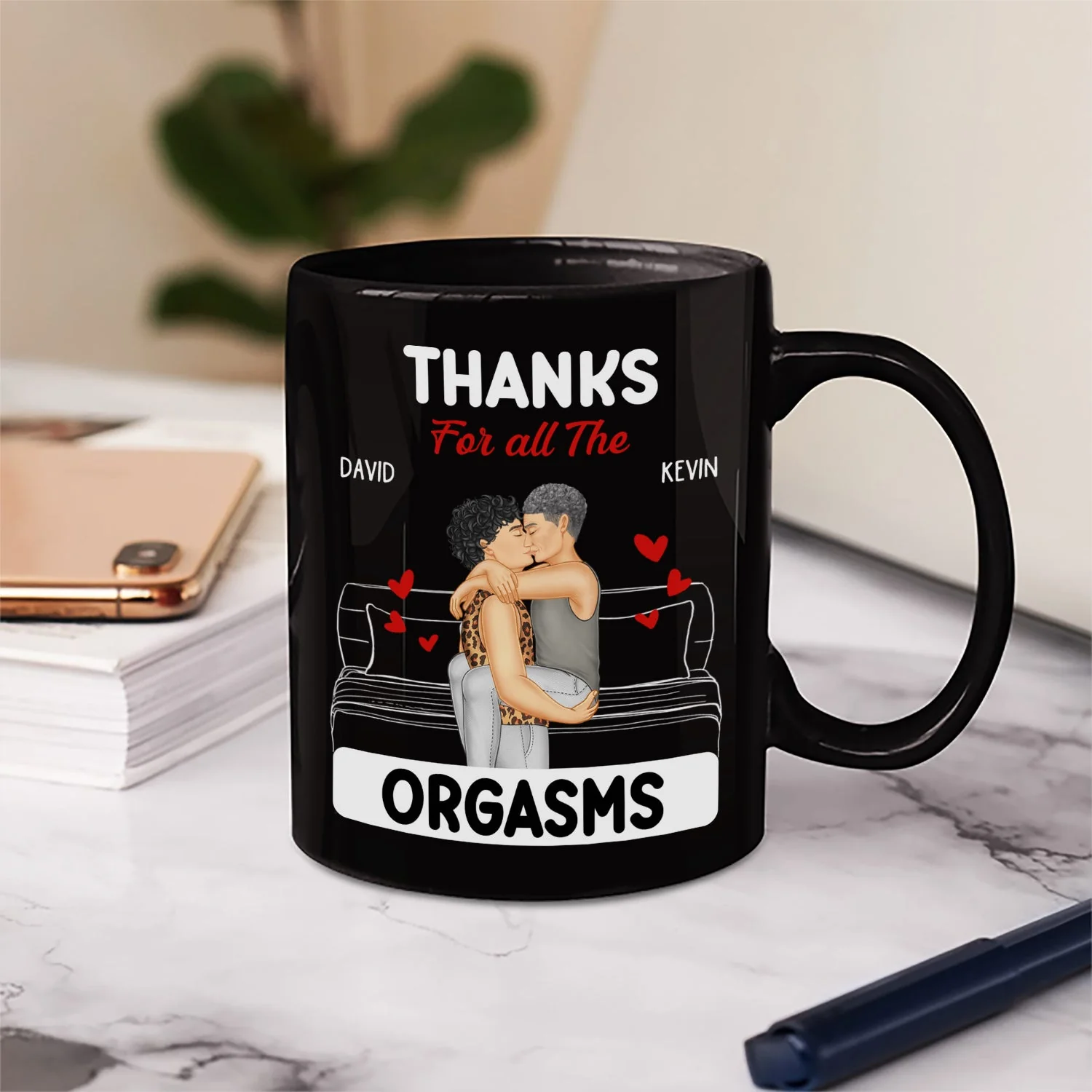 Couple Kissing Thanks For All - Gift For Couples - Personalized Mug - Image 6