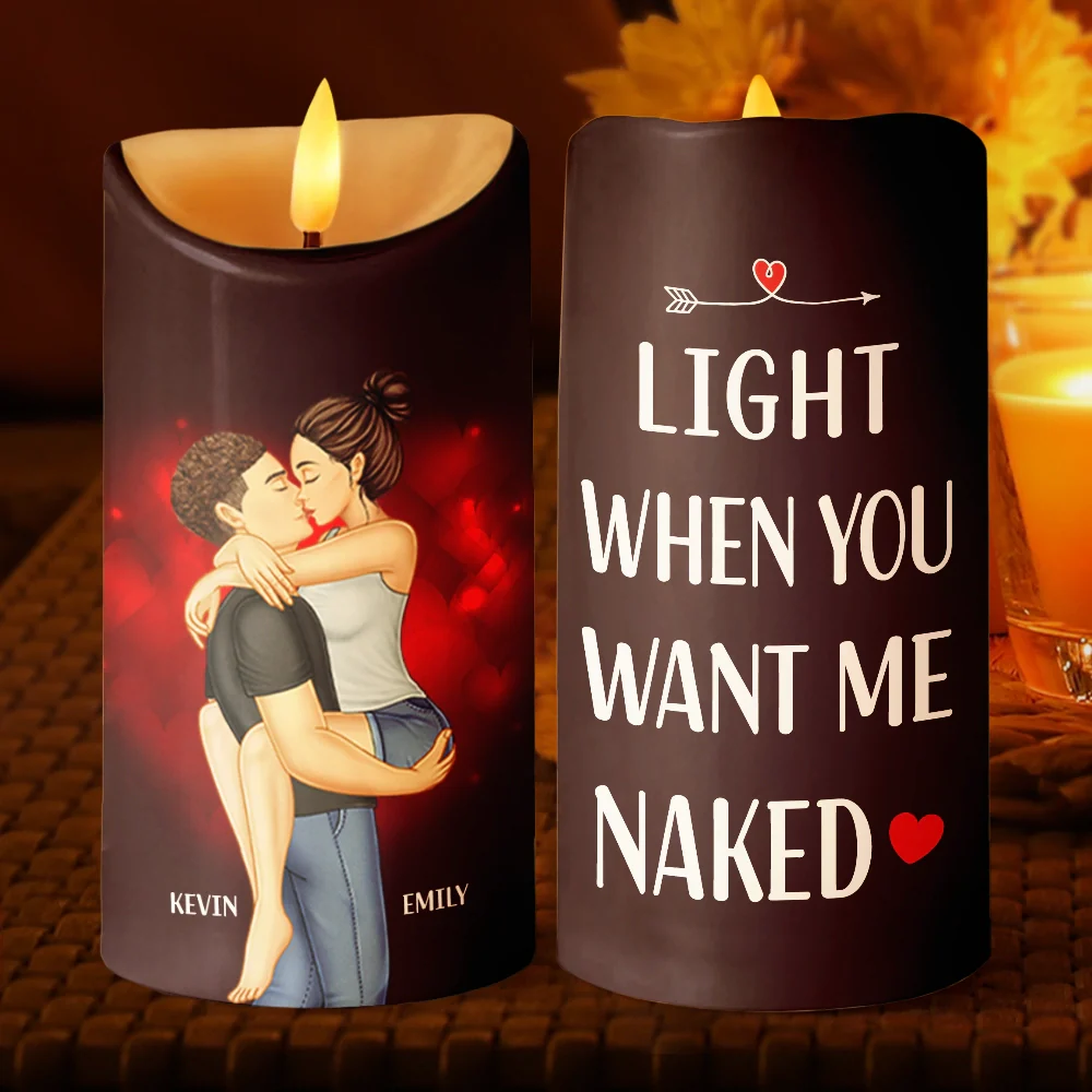 Couple Light This When You Want Me - Personalized Flameless LED Candle - Image 2